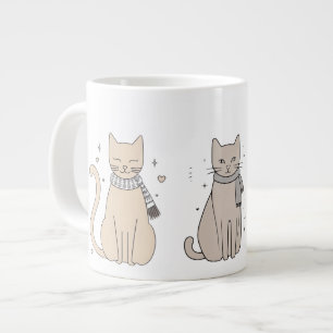 Caneca De Café Grande Dia de os namorados de animais de estimação, simpl
