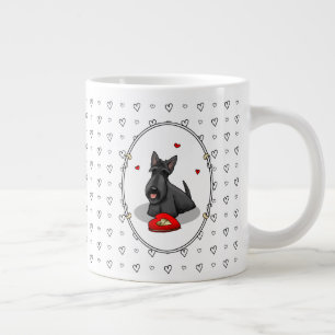 Caneca De Café Grande Dia de os namorados (vermelho) Scottie Dog (preto)