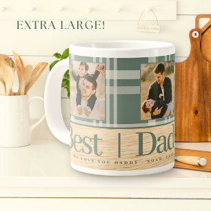 Caneca De Café Grande Dia de os pais de Fotografia da Madeira de Xadrez