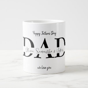 Caneca De Café Grande Dia de os pais Feliz com Nomes de Crianças