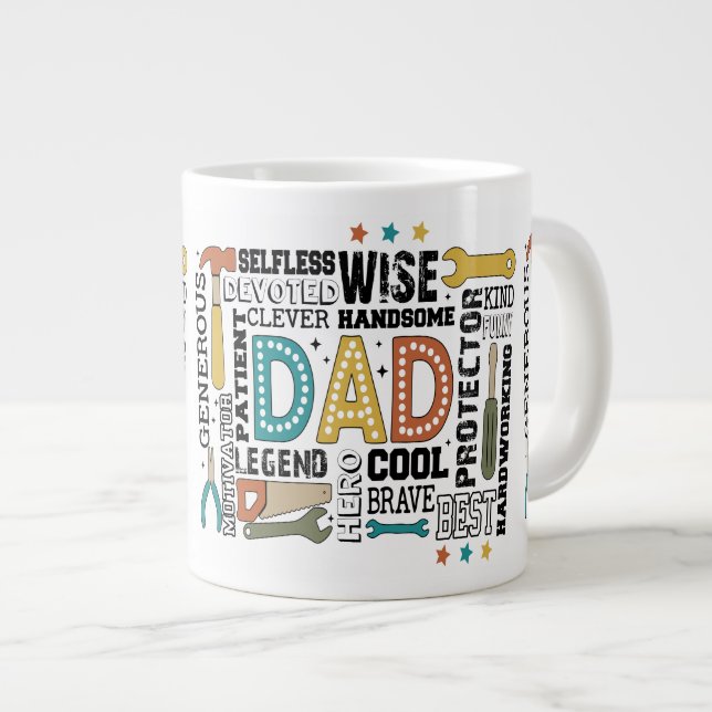 Caneca De Café Grande Dia de os pais pai (Frente Esquerda)
