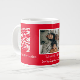 Caneca De Café Grande Dia de os pais Vermelho e Branco com Foto