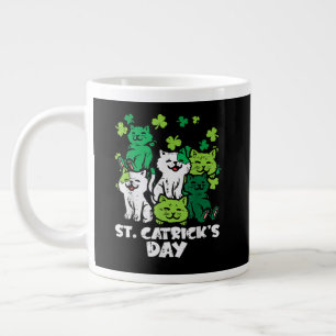 Caneca De Café Grande Dia de São Patrício Gatos do Dia de Catricks São P