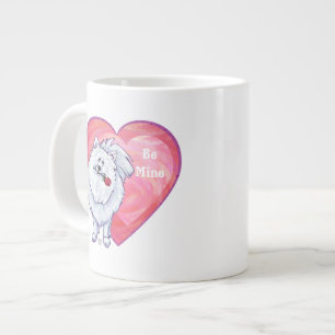 Caneca De Café Grande Dia dos namorados branco de Pomeranian