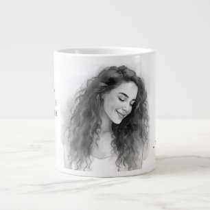 Caneca De Café Grande Dia dos Namorados, eu te amo porque você me faz 