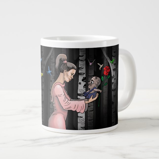 Caneca De Café Grande Dia dos Namorados Fantasia (Frente Esquerda)