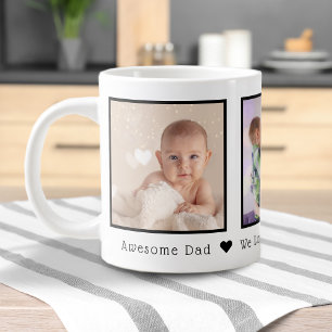 Caneca De Café Grande Dia dos Pais Multi Foto Personalizado