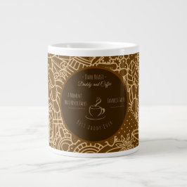 Caneca De Café Grande Dia dos Pais, Papai e Café, Melhor Papai do Mundo 