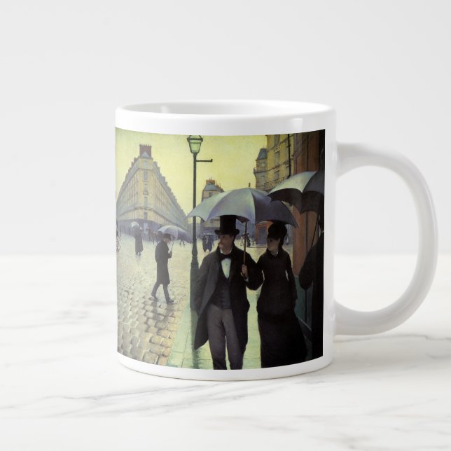 Caneca De Café Grande Dia Rainy da Rua Paris por Gustave Caillebotte (Direita)