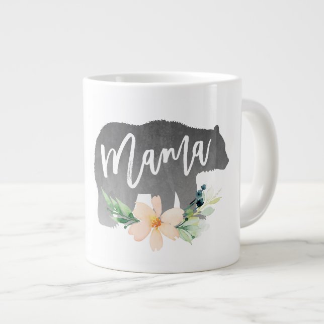 Caneca De Café Grande Dias de as mães, Mamãe Ursa Mug Grande (Frente Esquerda)
