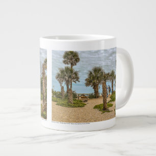 Caneca De Café Grande Dias de Praia, Céu Encoberto, Jardim de Praia
