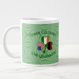 Caneca De Café Grande Diáspora Africana Shamrock Pessoal Irlandês Americ