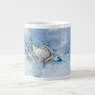 Caneca De Café Grande dinheiro no gancho de peixe