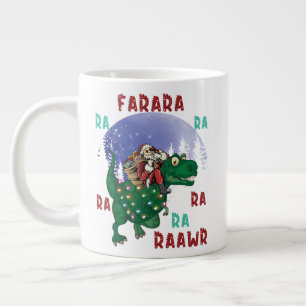 Caneca De Café Grande Dinossauro Natal Papai Noel