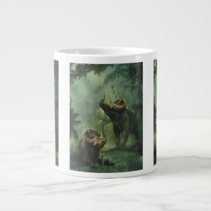 Caneca De Café Grande Dinossauros Vintage, Centrosaurus na Selva