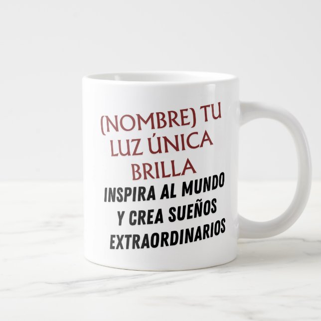 CANECA DE CAFÉ GRANDE DISEÑO REGALO PERSONALIZADO (NOMBRE)ENERGÍAINSPIRA (Direita)