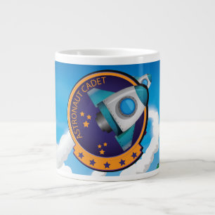 Caneca De Café Grande Distintivo de Cadete Astronauta