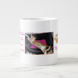Caneca De Café Grande Diversão com Foto de Gato Ruivo de São Valentim