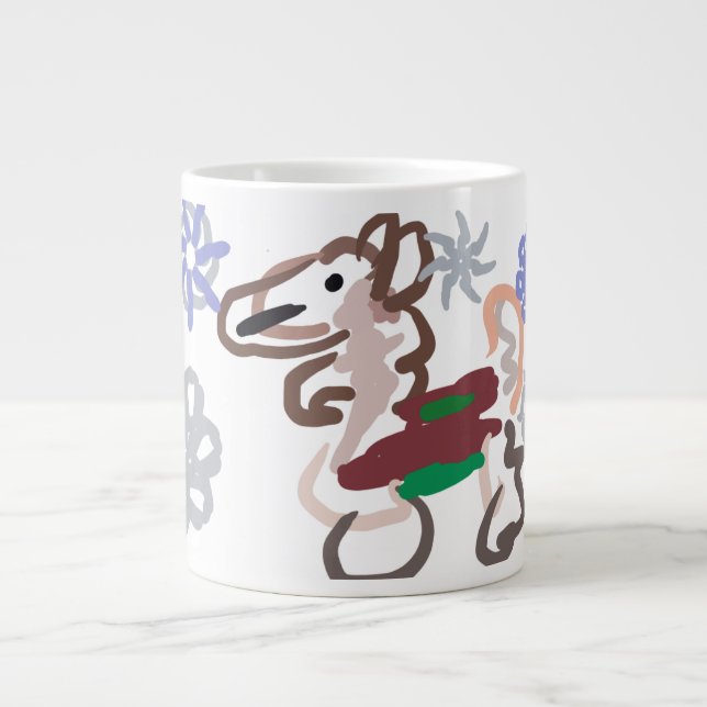 Caneca De Café Grande Diversão de lhama no inverno (Frente)