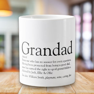 Caneca De Café Grande Diversão em Preto e Branco Definição do Avô