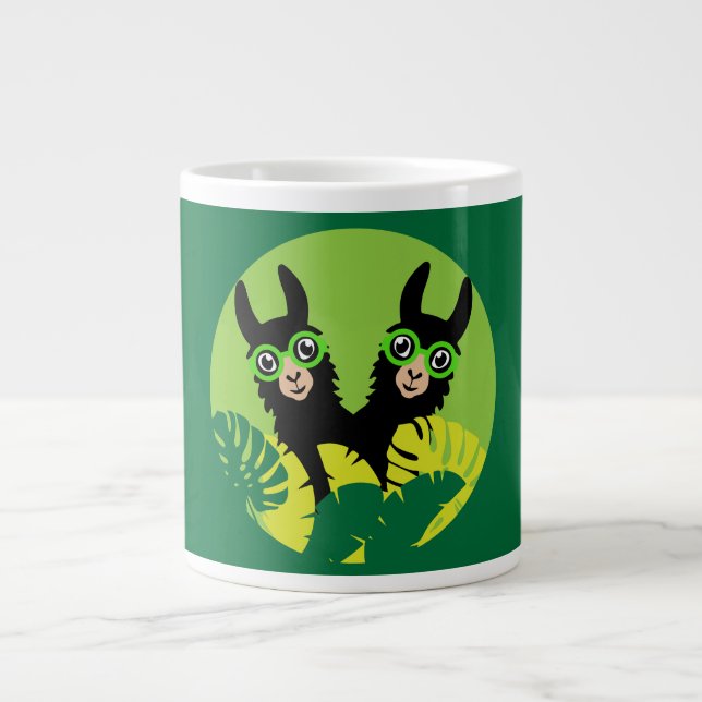 Caneca De Café Grande Diversão Llama Alpaca Casa E Vida (Frente)