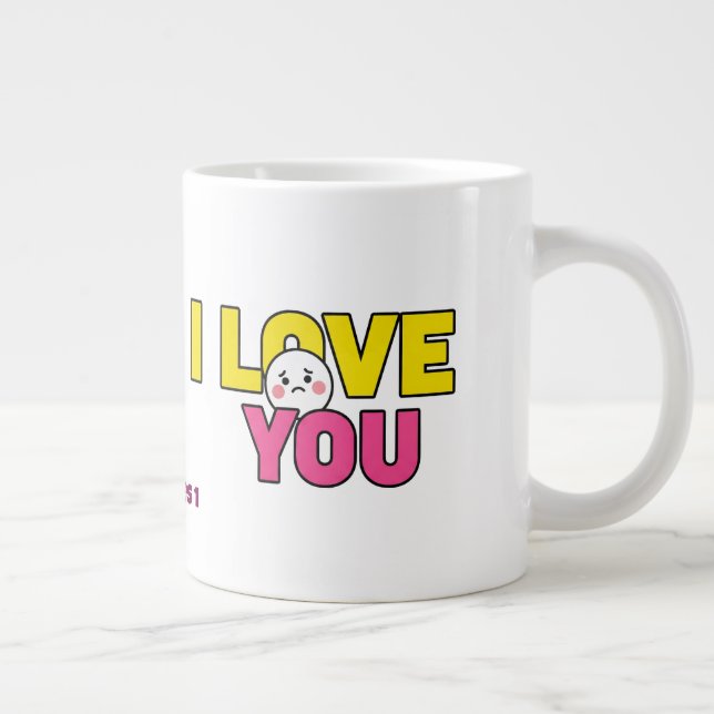 Caneca De Café Grande Doce Eu Te Amo Gráfico para Presentes e Roupas (Direita)