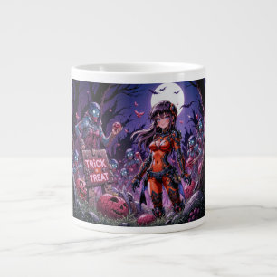 Caneca De Café Grande Doces ou Travessuras Zumbis do Halloween Distribui