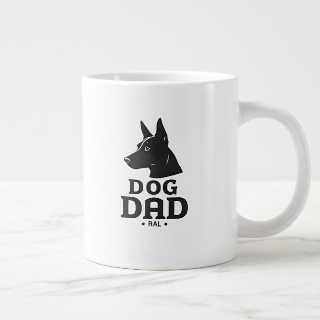 Caneca De Café Grande Dog Dad Gifts for Him – Funny & Custom Gea (Direita)