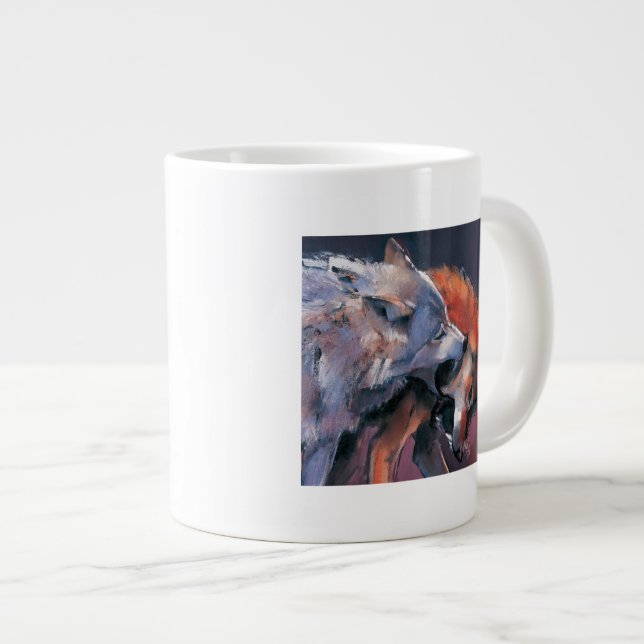 Caneca De Café Grande Dois lobos (Frente Esquerda)