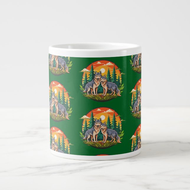 Caneca De Café Grande Dois lobos (Frente)