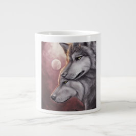 Caneca De Café Grande Dois lobos