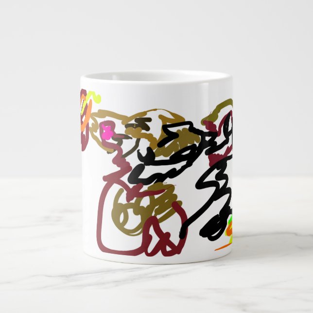 Caneca De Café Grande Dois lobos Outono (Frente)