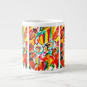 Caneca De Café Grande Dois ouriços tocam outono.