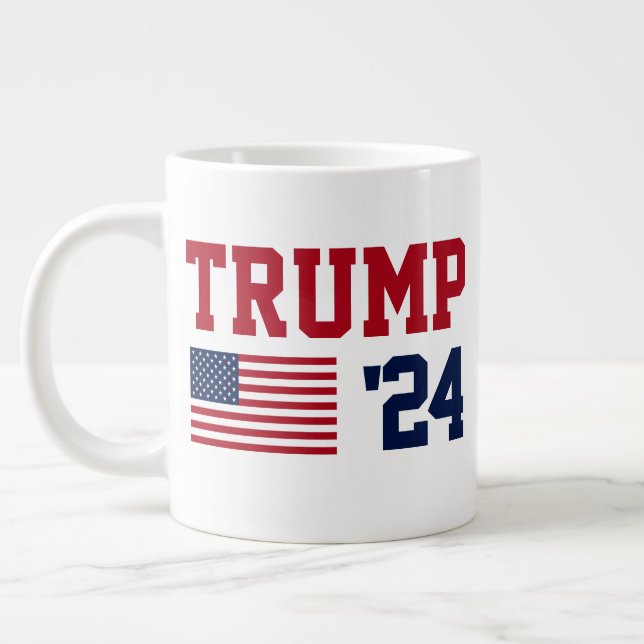 Caneca De Café Grande Donald Trump 2024 American Flag (Esquerda)