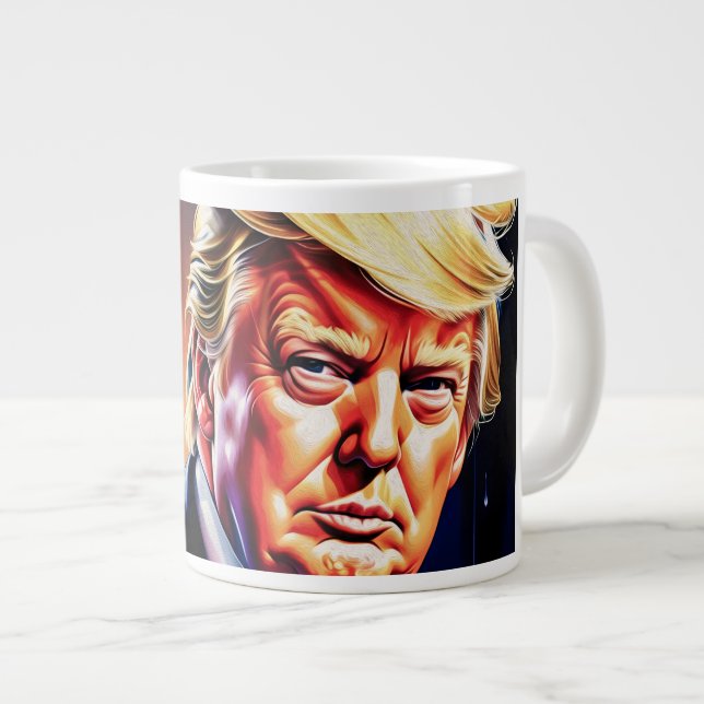 CANECA DE CAFÉ GRANDE DONALD TRUMP JUMBO SPECIAL MUG (Frente Esquerda)