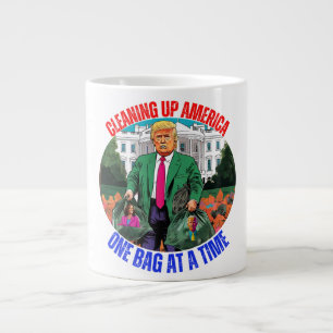 CANECA DE CAFÉ GRANDE DONALD TRUMP LIMPAR A AMÉRICA UM SACO POR VEZ