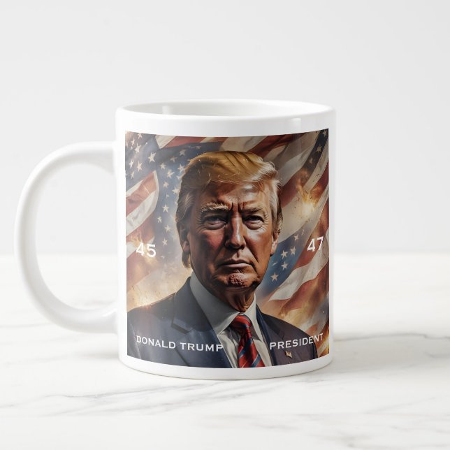 Caneca De Café Grande Donald Trump - Retrato do Presidente (Esquerda)