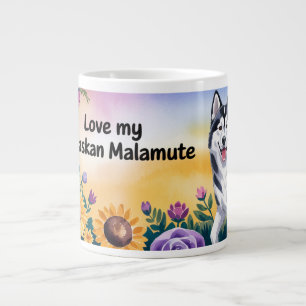 Caneca De Café Grande Dono do Cachorro Malamute no Alasca
