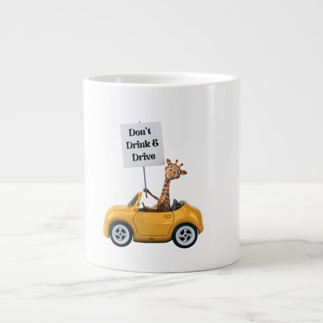 CANECA DE CAFÉ GRANDE DON'T DRINK AND DRIVE. (Frente)
