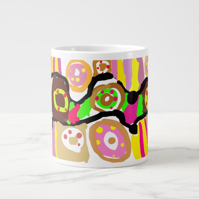 Caneca De Café Grande Donuts divertidos (Frente)