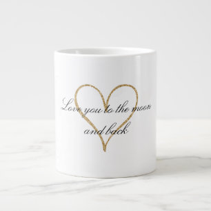 Caneca De Café Grande Dourado amor do coração