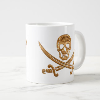Caneca De Café Grande Dourado Jolly Roger