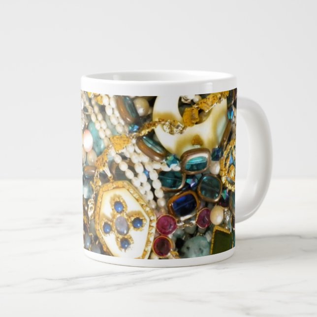 Caneca De Café Grande Dourado marfim (Frente Esquerda)
