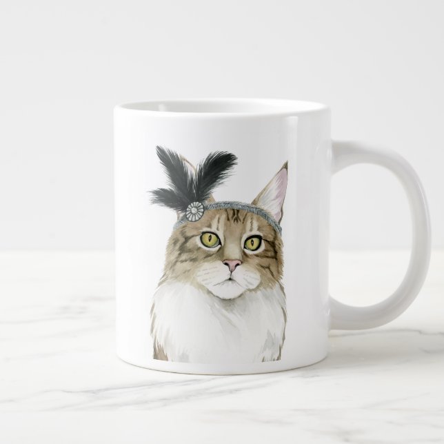 Caneca De Café Grande Downton Cat | Adorados Com Penas (Direita)