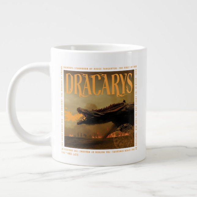 Caneca De Café Grande "Dracarys" Drogon Brething Fire Graphic (Esquerda)