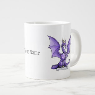 Caneca De Café Grande Dragão Birthstone de fevereiro - Ametista
