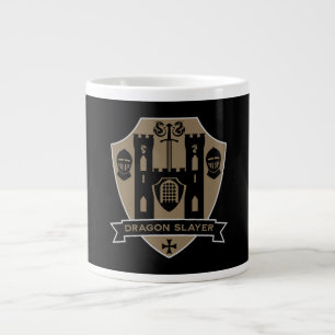 Caneca De Café Grande Dragão Cavaleiro Medieval