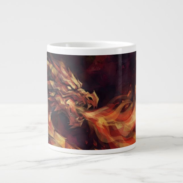 Caneca De Café Grande Dragão Fiery (Frente)