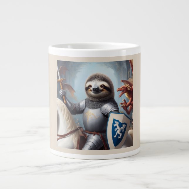 Caneca De Café Grande Dragões de Combate de Lloth Knight (Frente)