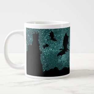 Caneca De Café Grande Dragões voando, castelo estelar do céu de Dawn/D